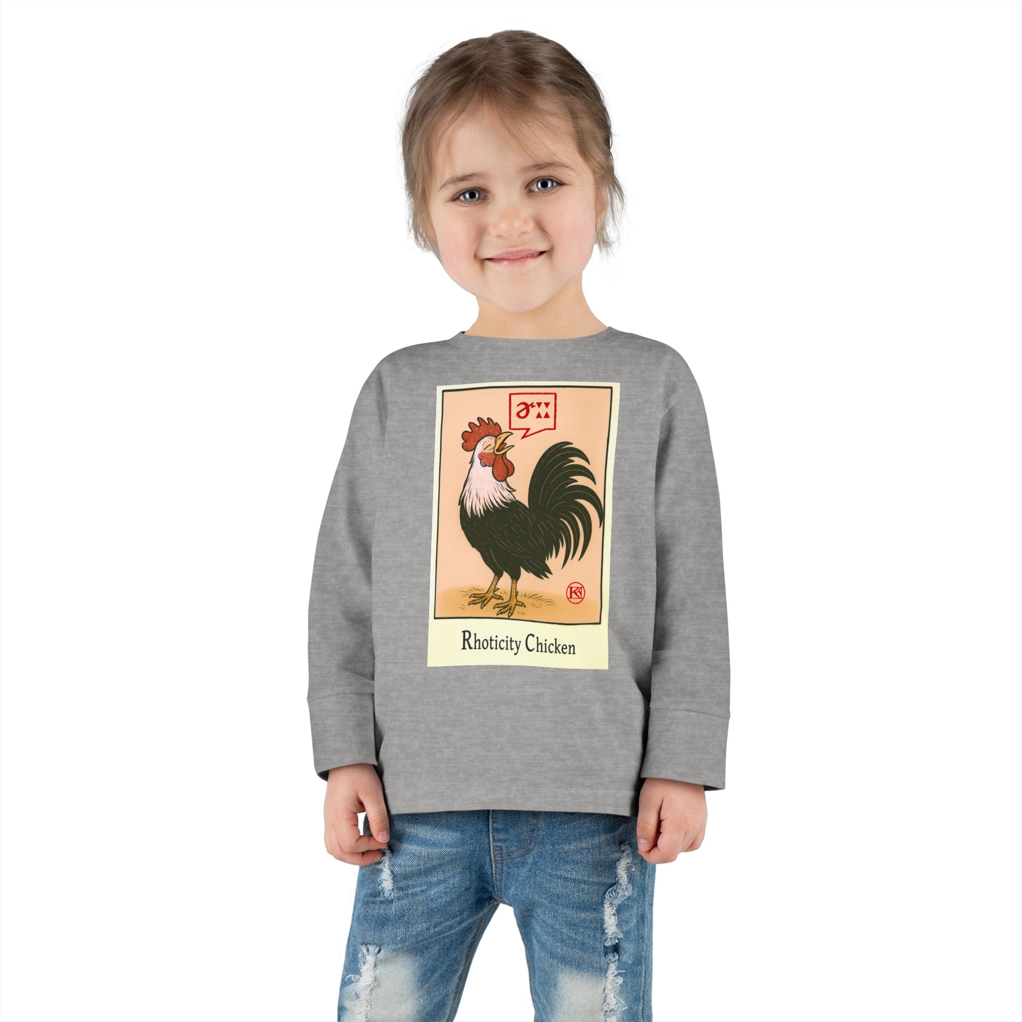 Rhoticity Chicken Kids' Long-Sleeved Tee - Image 7