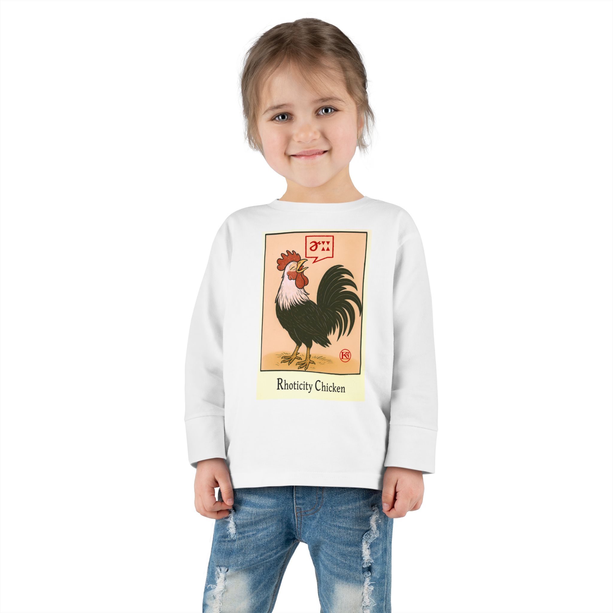 Rhoticity Chicken Kids' Long-Sleeved Tee - Image 4